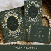 Art Nouveau Stijl Bruiloft Menu Kaart