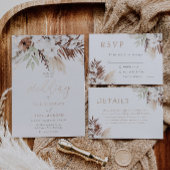 Divine Boho Bloem Roze Goud Folie Bruiloft Folie Uitnodiging