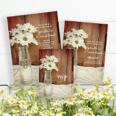 White Daisies in Milk Bottle Wedding Bedankt