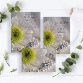 White Daisy en Diamond Ring Wedding Servet