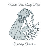 Scriptnaam Weekend Stofblauw Witte Varens Toilettasje
