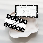 Fleur de Lis Patroon, Frans, Koninklijk, Wit Mini Visitekaartje