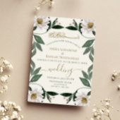 Elegante witte bloem moslim Nikkah bruiloft Kaart