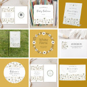 Witte Bloemenkoppels baby sprinkle + boekaanvraag Kaart