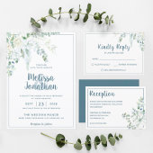 Romantische waterverf witte bloemen bruiloft ronde sticker