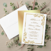 White Gold Foil QR Code RSVP Weduwwebsite Informatiekaartje (Personaliseer deze collectie van deze onafhankelijke maker. Test)