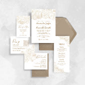 Wit Gouden Bloemrijke Elegante Bruiloft Save The Date