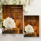 White Hydrangea Barn Wood Wedding Save the Date