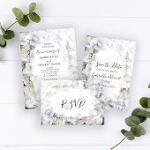 White Hydrangeas Waterverf Wedding Save the Date