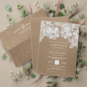 White Lace | Kraft Paper Weddenschap Bedankt kaart (Personaliseer deze collectie van deze onafhankelijke maker. Test)