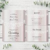 Elegante witte kant Bloemen Dank u kaart (Personaliseer de collectie van deze zelfstandige maker.)