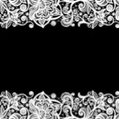 Witte kant op zwarte achtergrond bruiloft uitnodig kaart