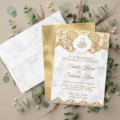 Witte en gouden  monogram envelop ronde sticker (Personaliseer deze collectie van deze onafhankelijke maker. Test)