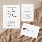 Wit Minimalistisch Elegant Trouwprogramma Handwaaier (Personaliseer de collectie van deze zelfstandige maker.)