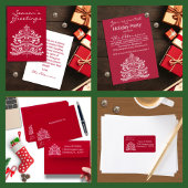 Wit op Rode Scandinavische Nordic Christmas Tree Satijnen Lint