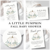 Witte Herfst pompoen Baby shower Budget Invitation