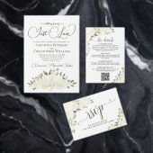 Ivory White Boho Floral Bouquet Weddenschap Vierkante Sticker (Personaliseer de collectie van deze zelfstandige maker.)