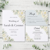 White Roses Foil Wedding Invitation Folie Uitnodiging (Personaliseer de collectie van deze zelfstandige maker.)