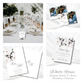 Liefde en Bedankt Elegant White Roses Wedding Vierkante Sticker