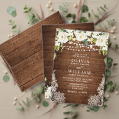 Elegant White Roses Lace Rustic Wedding Details Informatiekaartje (Personaliseer deze collectie van deze onafhankelijke maker. Test)