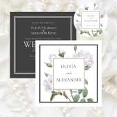 Witte Rozen Elegant Bloemen Bruiloft Menu