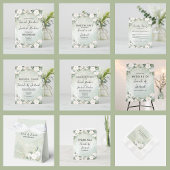 Witte rozen Eucalyptus verlaat repetitie Kaart