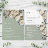 3D Gele Witte Rozen Bedankkaart (Personaliseer de collectie van deze zelfstandige maker.)