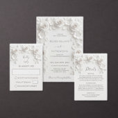 3D White Roses Save The Date Card (Personaliseer de collectie van deze zelfstandige maker.)