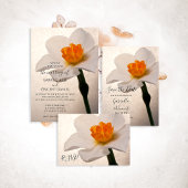 White Spring Daffodil Wedding Charity Kaart