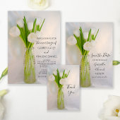 Witte Tulpen op bottelbruiloft Save the Date Magnetische Uitnodiging