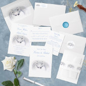 Witte Eenhoorns Liefde Paar RSVP Kaartje