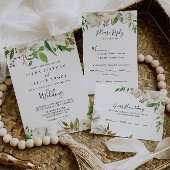 White Winter Peony Wedding Kissing Menu Game Kaart