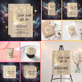 White Wood Twinkle Twinkle Little Star Baby shower Kaart