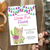 Llama Plezier Eerste 1e Roze Paarse Cactus Verjaar Kaart