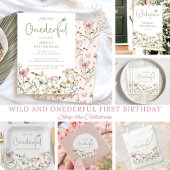 Wild en Onederful Wildflower 1e Verjaardagsfeest Ronde Sticker