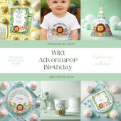 Groene wilde Oerwoud dieren Tropical Boy Verjaarda Satijnen Lint