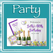 Waterverf Wildflowers 60e verjaardagsfeest Papieren Bordje