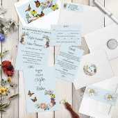 Wild Bloemen Bloemen Blauw Paddenstoelen Bruiloft Save The Date