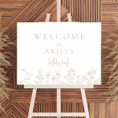 Meisjes verjaardagsfeestje bloemen elegant eenvoud cadeaulabel