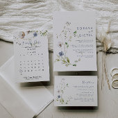 Wild Forest Floral Wedding All In One Uitnodiging