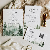 Wild Pine Forest Foto Bruiloft All In One Uitnodiging