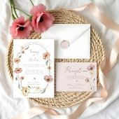 Dank u Script IJslandse Waterverf Poppy Foto Folie Uitnodiging