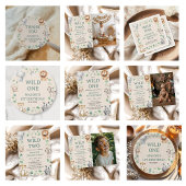 Two Wild Jungle Safari Animals 2nd Birthday Theme Kaart