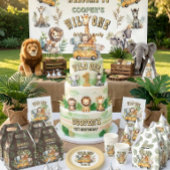 Wilde eerste verjaardag jungle feest banner