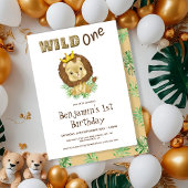 Schattigee Lion King 1e verjaardag Wild One Birthd Spandoek