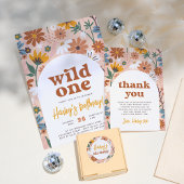 Wild One Retro Boho Wildflower 1e verjaardag