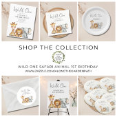 Budget Wild One Safari 1e verjaardag Uitnodiging Flyer