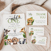 Wild One Safari Animal Oerwoud Baby shower Wijn Etiket