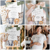 Baby Boy Wild Een safari Dieren Douche Achtergrond Spandoek