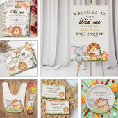 Wild Animals Safari Baby Shower Bedankkaart